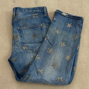 CURRENT&ELLIOT gold star stamped jeans